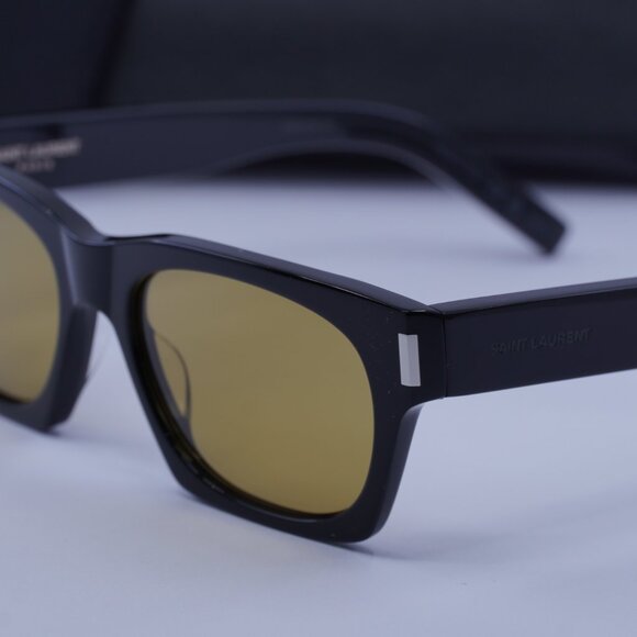 Saint Laurent SL402 010 Square Sunglasses - Black/Yellow main image 3